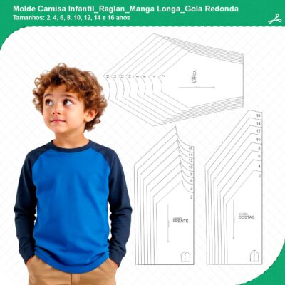 Molde Camisa Infantil_Raglan_Manga Longa_Gola Redonda_mod01