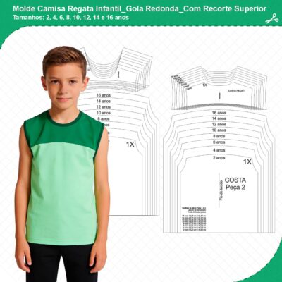 Molde Camisa Regata Infantil Machão_Gola Redonda_Recorte Superior_mod01
