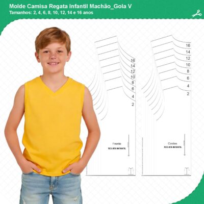 Molde Camisa Regata Infantil Machão_Gola V_mod01