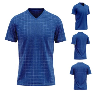 Mockup Camisa Tradicional-Masculina-Manga Curta-Gola V-Modelo 005