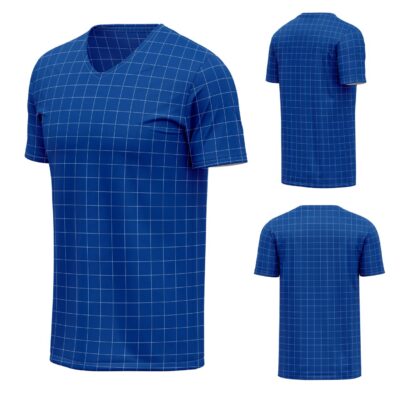 Mockup Camisa Tradicional-Masculina-Manga Curta-Gola V-Modelo 006