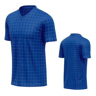 Mockup Camisa Tradicional-Masculina-Manga Curta-Gola V-Modelo 008