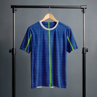 Mockup Camisa Tradicional-Masculina-Manga Curta-com Cabide-Modelo 004