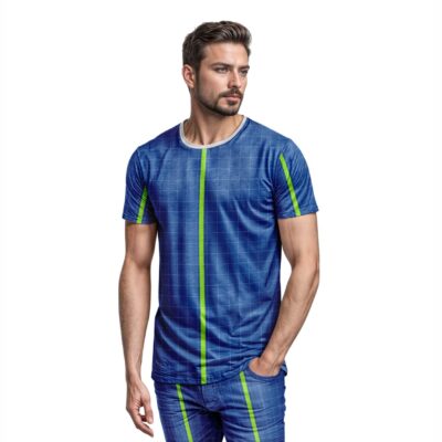 Mockup Camisa Tradicional-Masculina-Manga Curta-com Pessoa-Modelo 004
