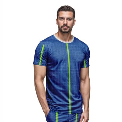 Mockup Camisa Tradicional-Masculina-Manga Curta-com Pessoa-Modelo 005