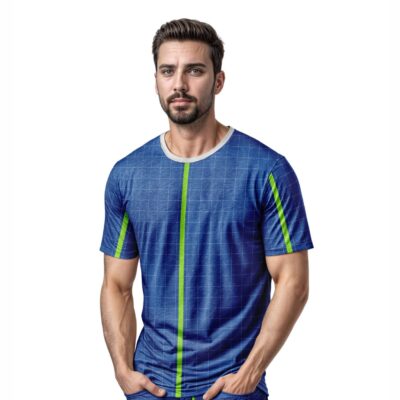 Mockup Camisa Tradicional-Masculina-Manga Curta-com Pessoa-Modelo 006