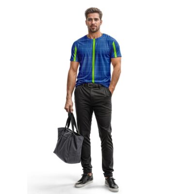 Mockup Camisa Tradicional-Masculina-Manga Curta-com Pessoa-Modelo 011