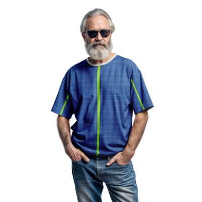 Mockup Camisa Tradicional-Masculina-Manga Curta-com Pessoa-Modelo 020