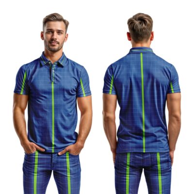 Mockup Camisa Tradicional-Masculina-Manga Curta-com Pessoa-Modelo 026